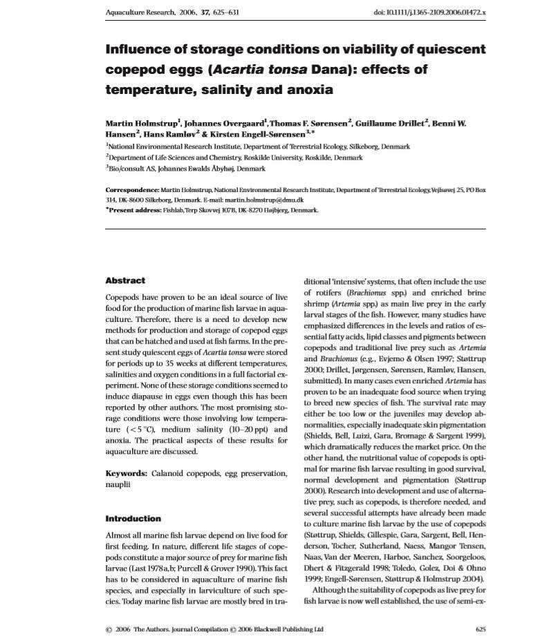 10.holmstrup et al 2006_influence of storage conditions copepod eggs